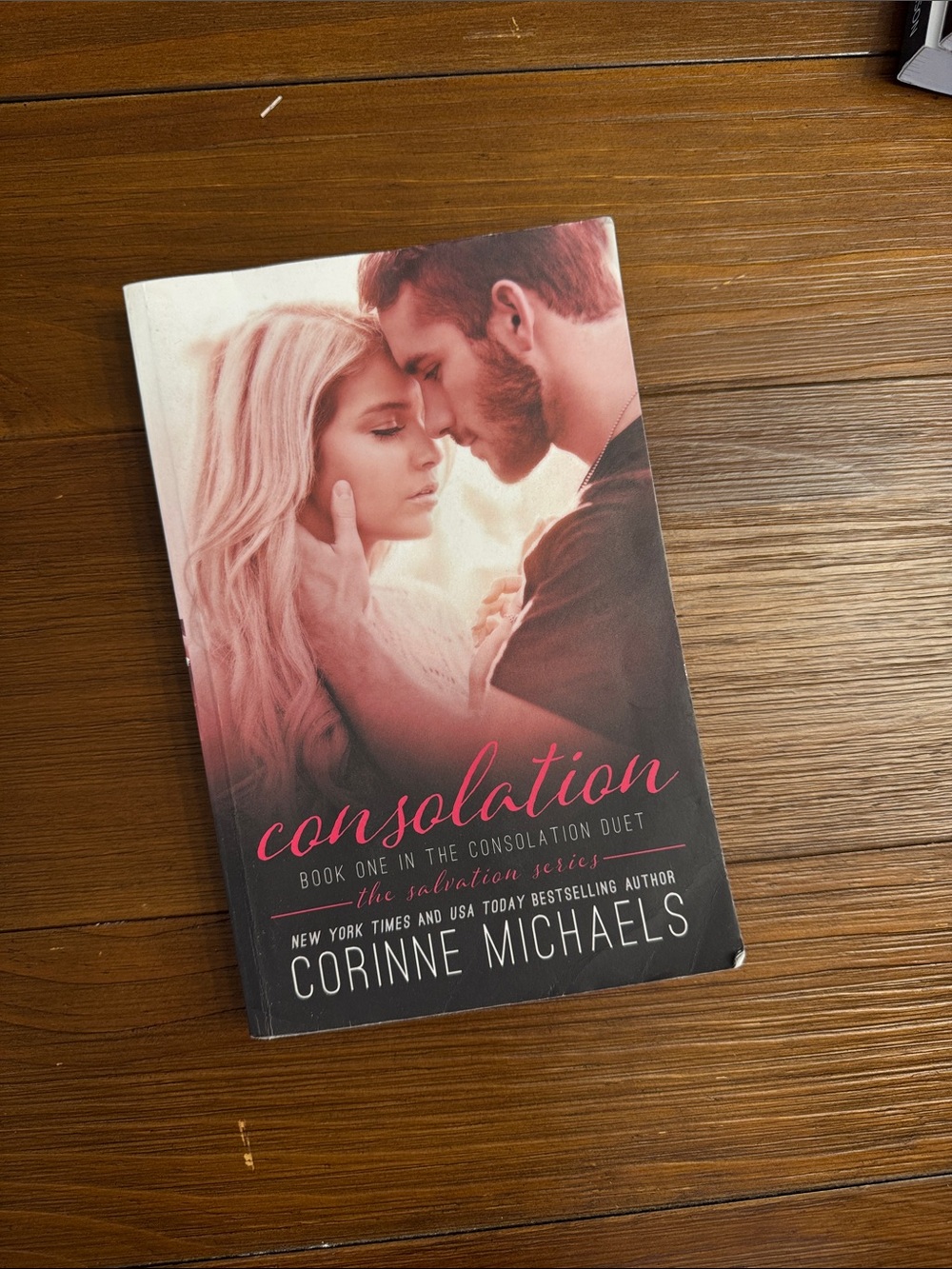 Consolation by Corinne Michaels - Romantic Paperback in Pink and Black